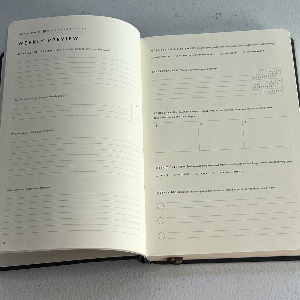 The Double Win Planner Black Hardcover Notebook 9.5 x 6" - Picture 3 of 9